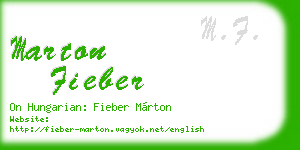 marton fieber business card